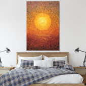 Gouden Zon Over Water Gestructureerde Abstracte Wa Canvas Afdruk (Insitu (Slaapkamer))