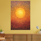 Gouden Zon Over Water Gestructureerde Abstracte Wa Canvas Afdruk (Insitu (Woonkamer))