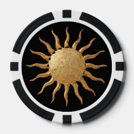 Gouden zon pokerchip