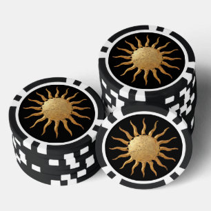 Gouden zon pokerchip