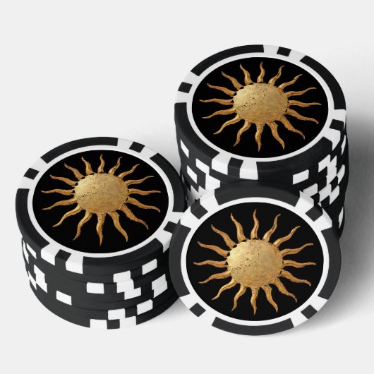 Gouden zon pokerchip (Opstapeling)