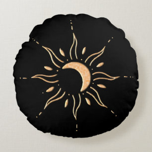 Gouden Zon Rond Kussen