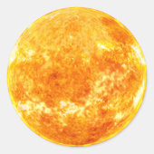 gouden zon ronde sticker (Voorkant)