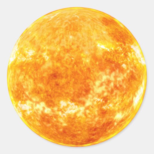 gouden zon ronde sticker (Voorkant)