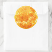 gouden zon ronde sticker (Tas)