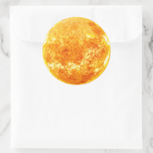 gouden zon ronde sticker (Tas)