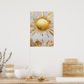 Gouden zon schilderij poster (Keuken)