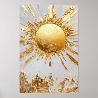 Gouden zon schilderij poster