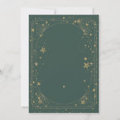 Gouden Zon Sterren Frame Groen Bruidsdouche Kaart (Achterkant)