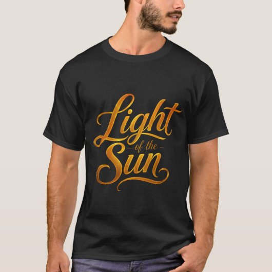 Gouden Zonlicht Typografie T-Shirt (Voorkant)