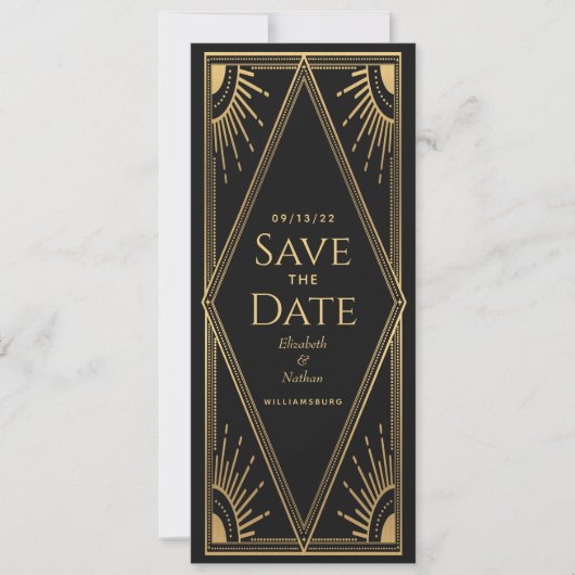 Gouden Zonne Elegante Mystieke Tarot Bewaar de Dat Save The Date (Voorkant)