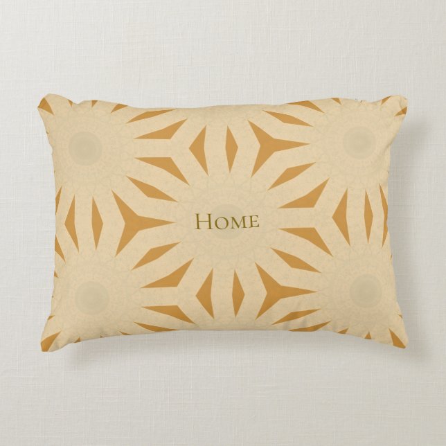 Gouden Zonne Geometrie Accent Kussen (Voorkant)