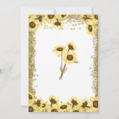 Gouden Zonnebloem Afstudeerfeest Uitnodigen Kaart (Achterkant)