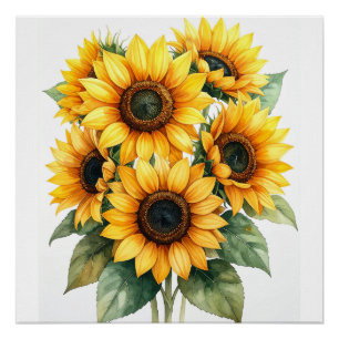 Gouden Zonnebloem Bloei Poster