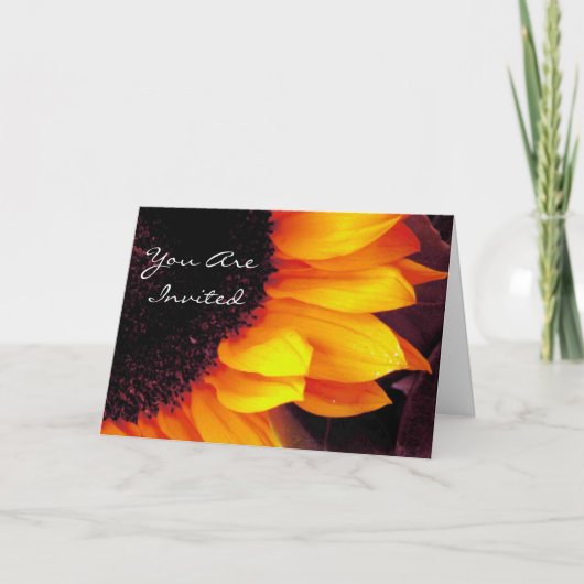 Gouden Zonnebloem Bloemen U bent uitgenodigd bruil (Voorkant)