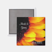 Gouden Zonnebloem Bloemenbruid bruidegom Save Date Magneet (Voorkant / Achterkant)