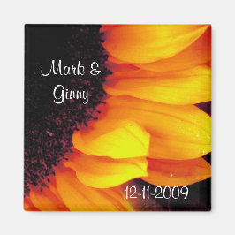 Gouden Zonnebloem Bloemenbruid bruidegom Save Date Magneet