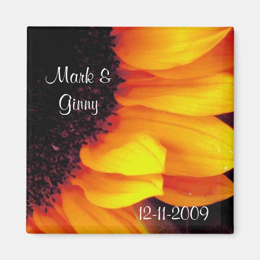 Gouden Zonnebloem Bloemenbruid bruidegom Save Date Magneet (Voorkant)
