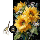 Gouden Zonnebloem Boeket Decoupage Tissuepapier