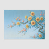 Gouden Zonnebloem Botanische Decoupage Tissuepapier (Voorkant)