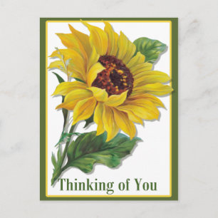 gouden zonnebloem briefkaart