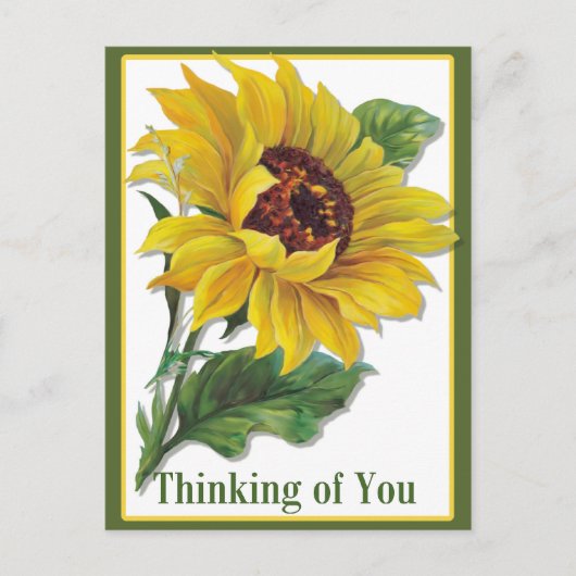 gouden zonnebloem briefkaart (Voorkant)