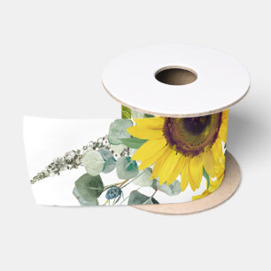Gouden Zonnebloem Eucalyptus Greenery Satijnen Lint
