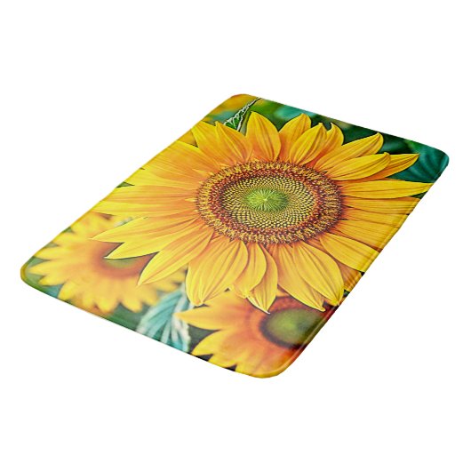 Gouden Zonnebloem Field Serenity Design Badmat (Gekanteld)