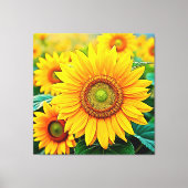 Gouden Zonnebloem Field Serenity Design Canvas Afdruk (Voorkant)