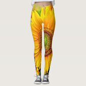Gouden Zonnebloem Field Serenity Design Leggings (Voorkant)