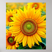 Gouden Zonnebloem Field Serenity Design Poster (Voorkant)