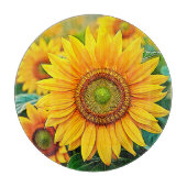 Gouden Zonnebloem Field Serenity Design Snijplank (Voorkant)