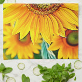 Gouden Zonnebloem Field Serenity Design Theedoek (Gevouwen)