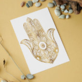 Gouden Zonnebloem Hamsa Hand Kaart