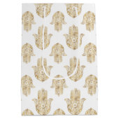 Gouden Zonnebloem Hamsa Hand Medium Cadeauzakje (Achterkant)