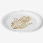 Gouden Zonnebloem Hamsa Hand Papieren Bordje (Gekanteld)