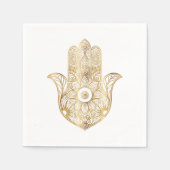 Gouden Zonnebloem Hamsa Hand Servet (Voorkant)