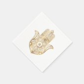 Gouden Zonnebloem Hamsa Hand Servet (Hoek)