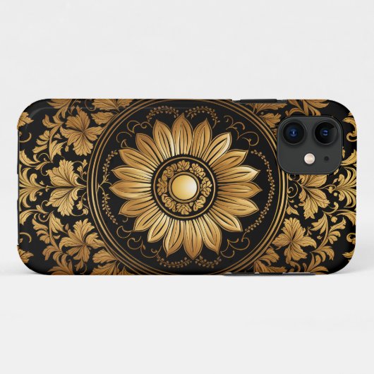 Gouden Zonnebloem in Barok Case-Mate iPhone Case (Achterkant (horizontaal))