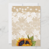 Gouden zonnebloem land burlap en kant baby shower kaart (Achterkant)