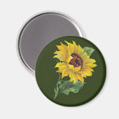 gouden zonnebloem magneet (Voorkant / Achterkant)