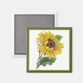 gouden zonnebloem magneet (Voorkant / Achterkant)