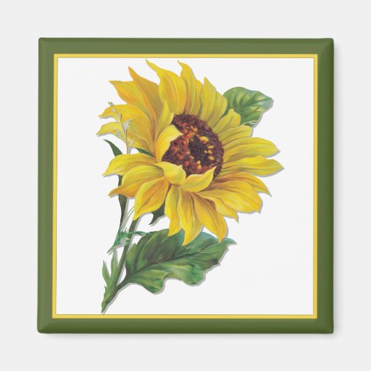 gouden zonnebloem magneet (Voorkant)