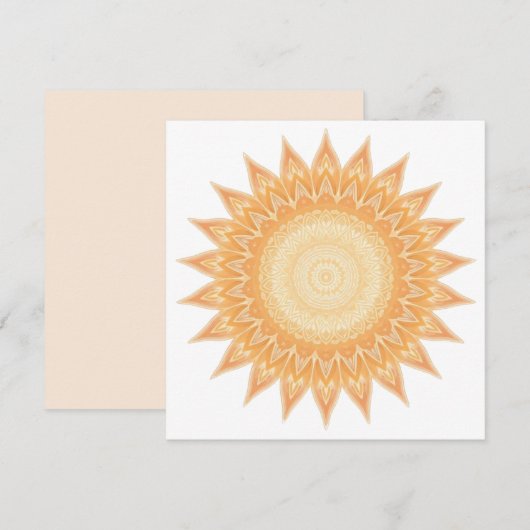 Gouden Zonnebloem Mandala - Licht in je Kaart (Voorkant / Achterkant)