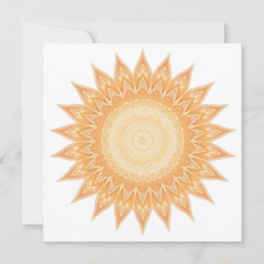 Gouden Zonnebloem Mandala - Licht in je Kaart (Voorkant)