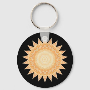 "Gouden Zonnebloem Mandala – Licht in Jou" Sleutelhanger