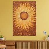 Gouden Zonnebloem met Getextureerde Bloembladeren Canvas Afdruk (Insitu (Woonkamer))