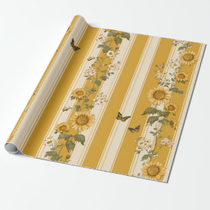 Gouden Zonnebloem Monarch Vlinder Land Cadeaupapier