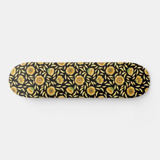 gouden zonnebloem persoonlijk skateboard (Horizontaal)