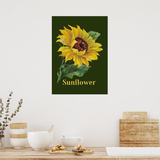 gouden zonnebloem poster (Keuken)